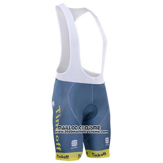2016 Maillot Ciclismo Tinkoff Lider Jaune et Blanc Manches Courtes et Cuissard